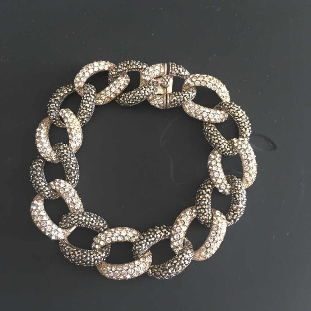 Sterling silver bracelet   Enhanced with Marcasite stones